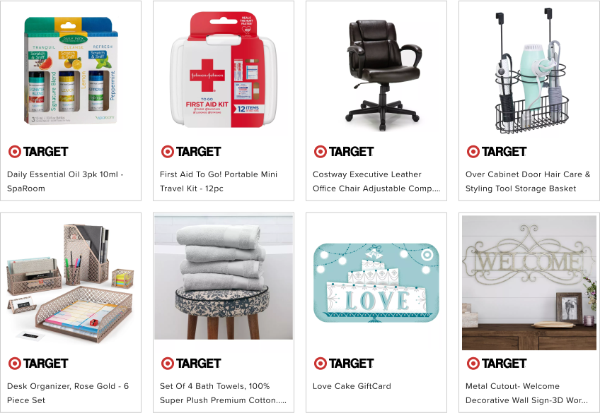 Dark leather watch, pink boutonniere, maroon bow tie, two entwined gold wedding rings and corsage scattered around wedding registry name.