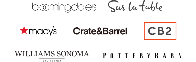 Swirly blue lines sit behind the logos of major retailers that offer wedding registry services.